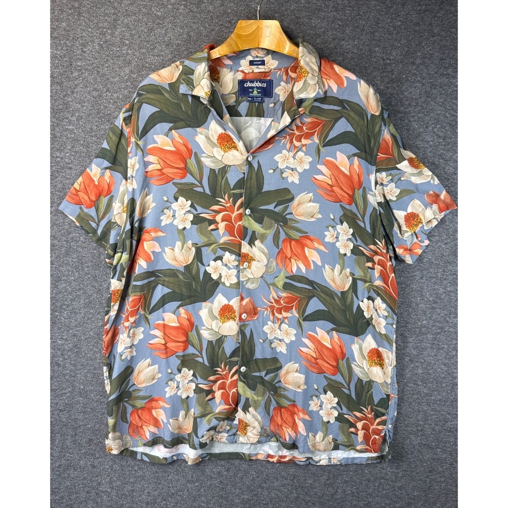 Chubbies Sunday Shirt Men XXL Hipster Tropical Floral Rayon Button Down Short Sl